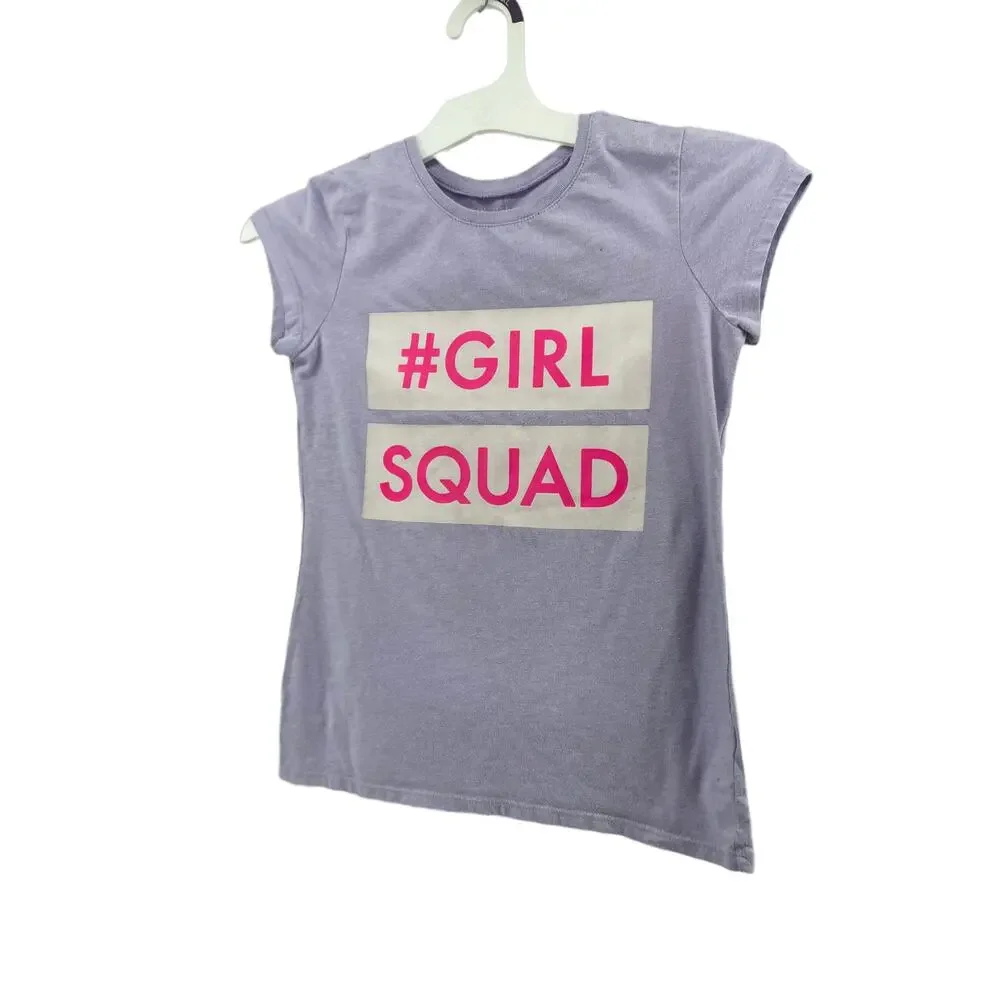 The Children's Place Girls' Purple Girl Squad T-Shirt Youth Size Large 10/12